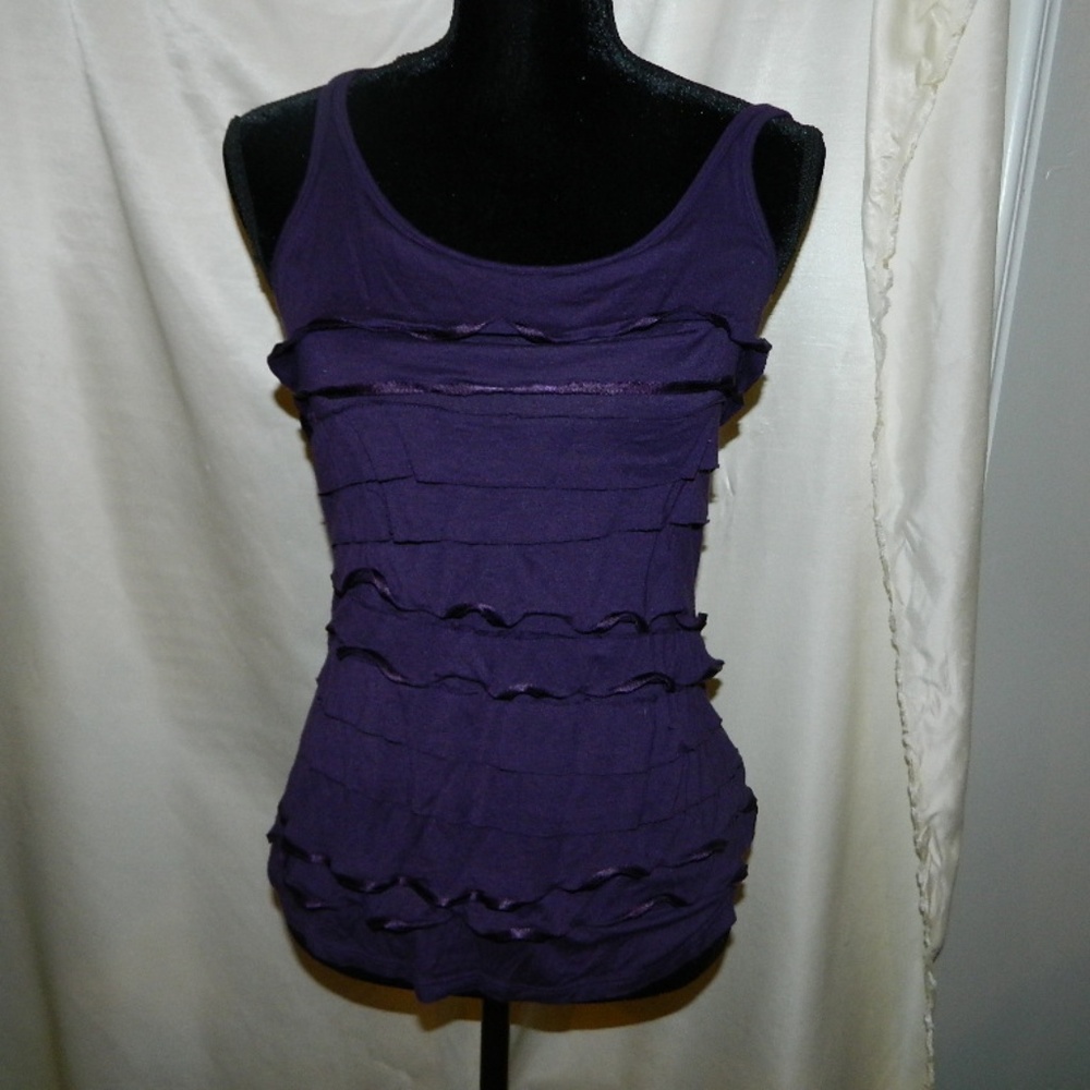 Purple Ruffled Tank Top - Picture 2 of 4